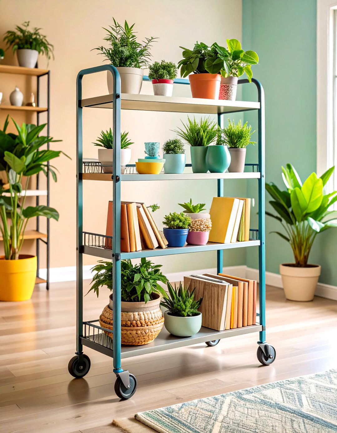 Rolling Cart Entertainment Centers - 24 Budget Apartment Living Room Ideas