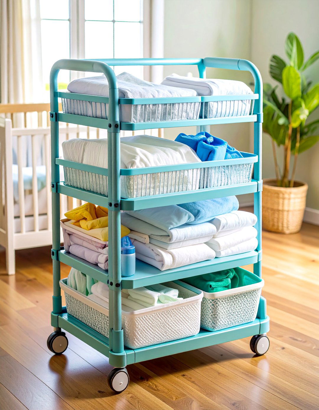 Rolling Cart Storage Centers - 24 Nursery Storage Ideas