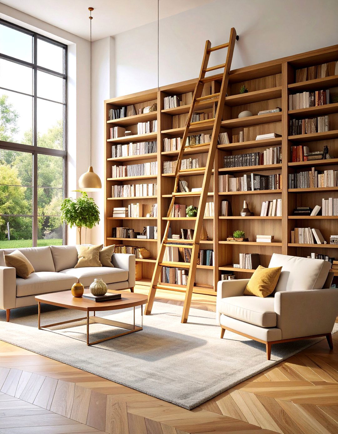 Rolling Ladder Library Systems - 24 Living Room Bookshelf Ideas