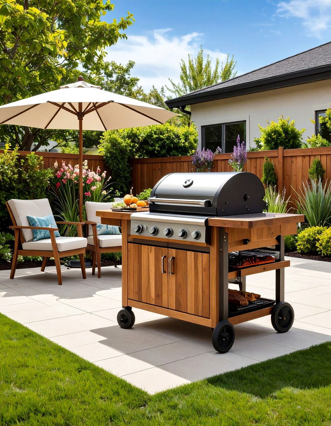 Rolling Mobile Grill Cart Station - 24 Grill Station Ideas