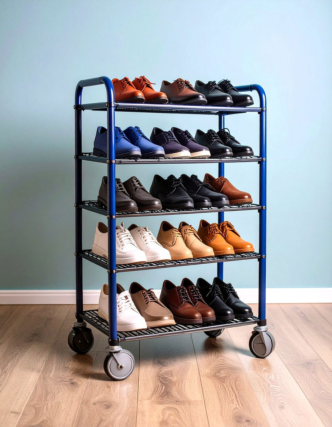 Rolling Mobile Shoe Cart - 24 Garage Shoe Storage Ideas