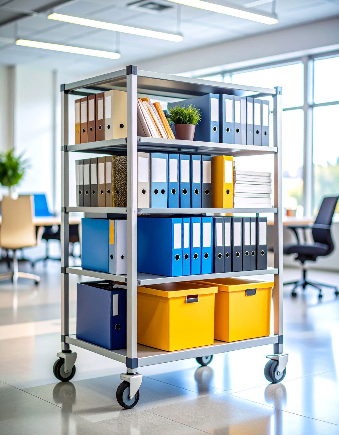 Rolling Storage Carts for Mobile Organization - 24 Office Storage Ideas
