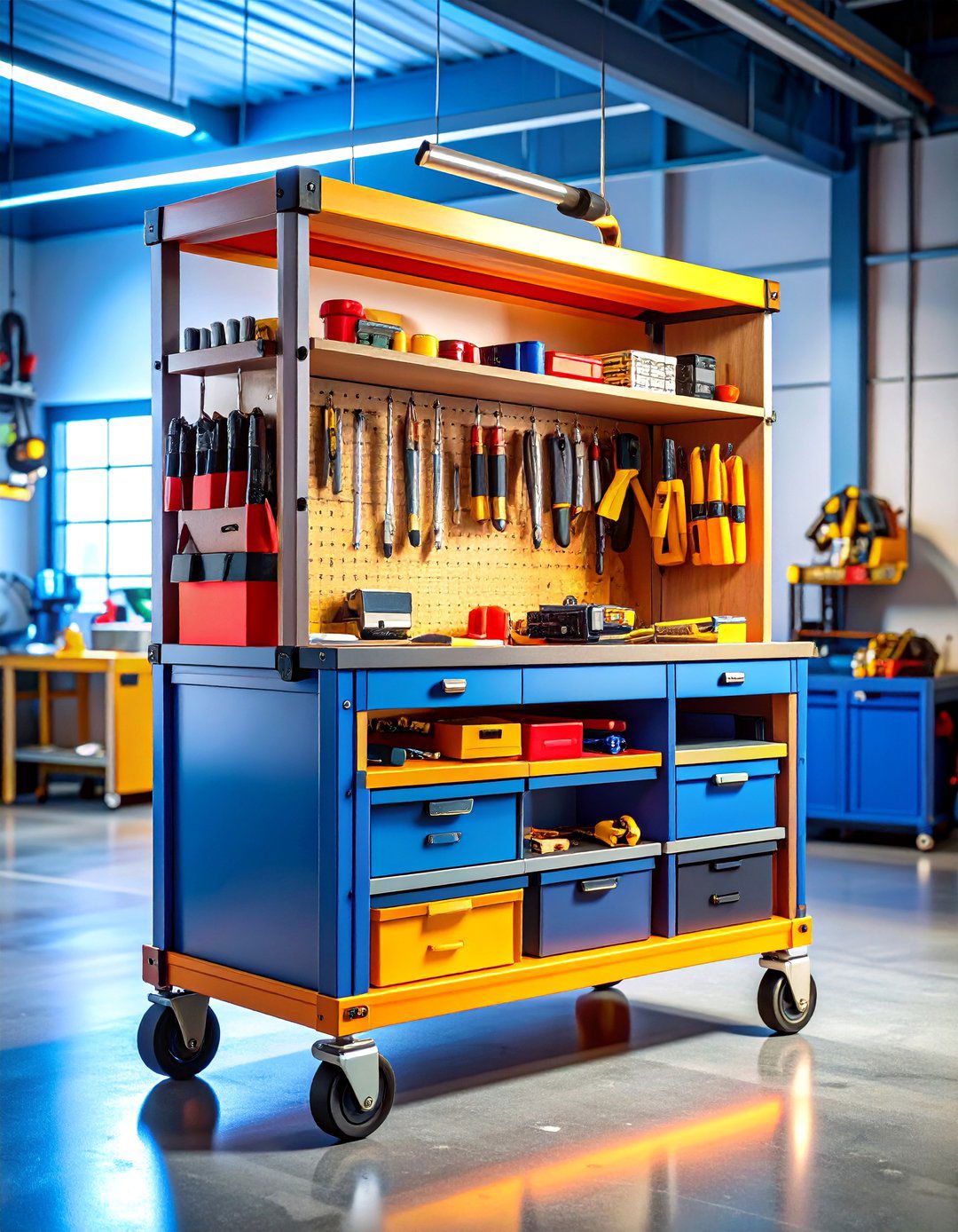 Rolling Tool Cart Workstation - 24 Power Tool Storage Ideas