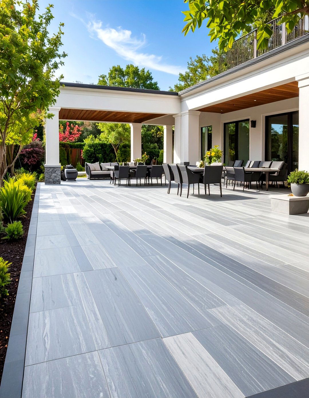 Roman Slate Pattern Stamped Concrete - 24 Stamped Concrete Patio Ideas