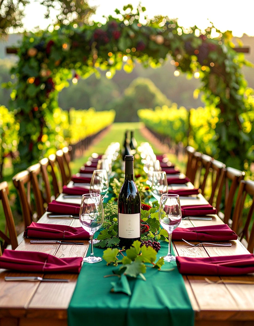Romantic Emerald Vineyard Wedding - 24 Emerald Green Wedding Ideas