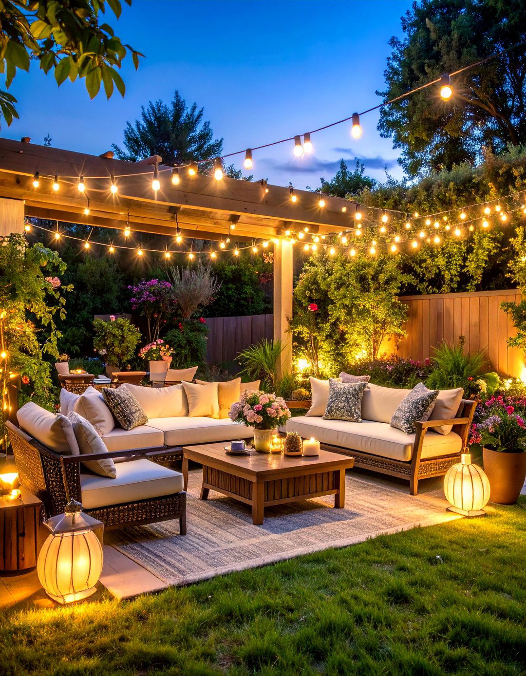 Romantic Evening Patio with Ambient Lighting - 24 Backyard Patio Ideas