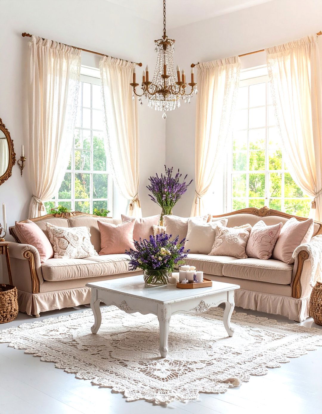Romantic Lace Haven Living Room - 24 Shabby-chic Style Living Room Ideas