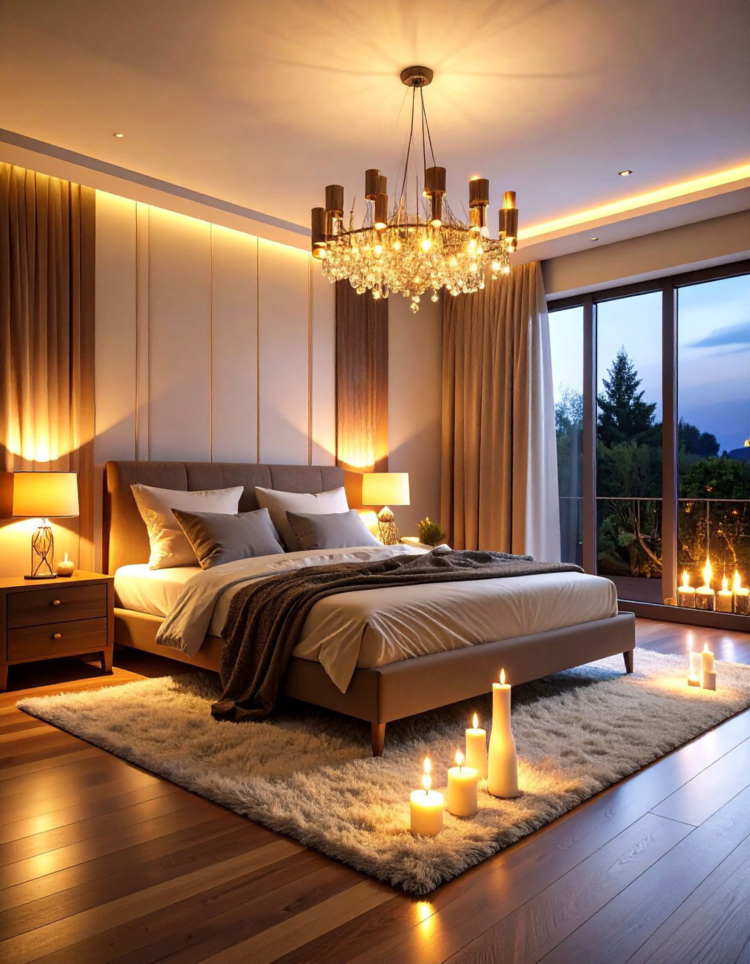 Romantic Lighting Layers - 24 Glam Bedroom Ideas