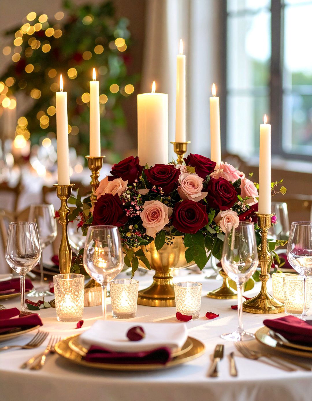 Romantic Rose and Candlelight Combinations - 24 Black and Gold Centerpiece Ideas