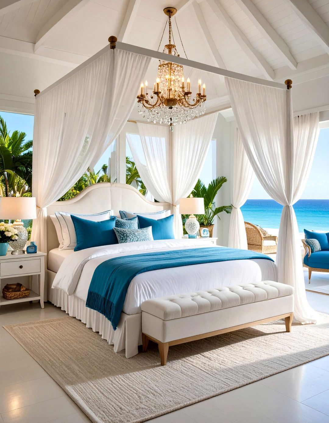 Romantic Seaside Canopy Escape - 24 Ocean-themed Bedroom Ideas