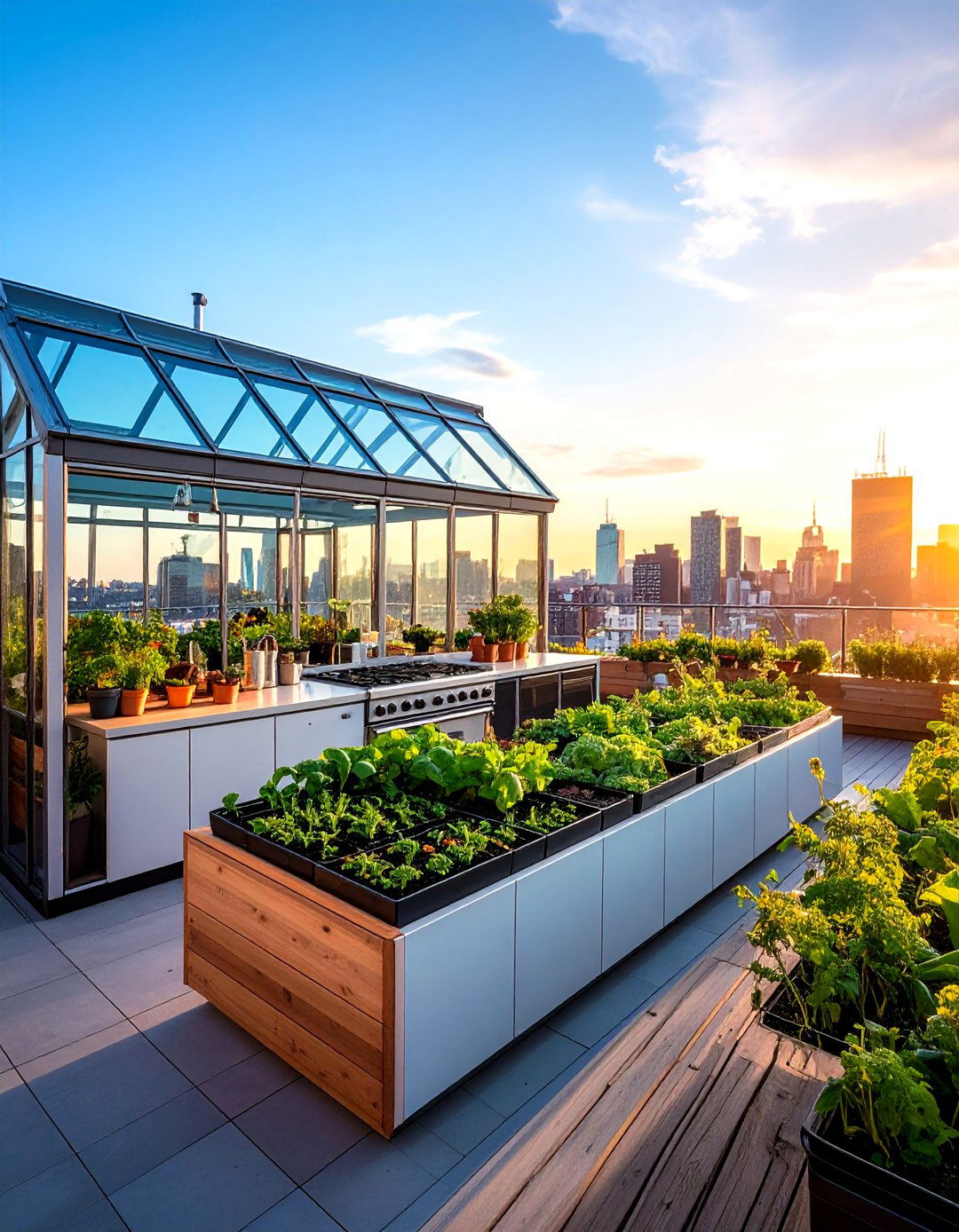 Rooftop Greenhouse Kitchen Garden - 24 Greenhouse Kitchen Design Ideas