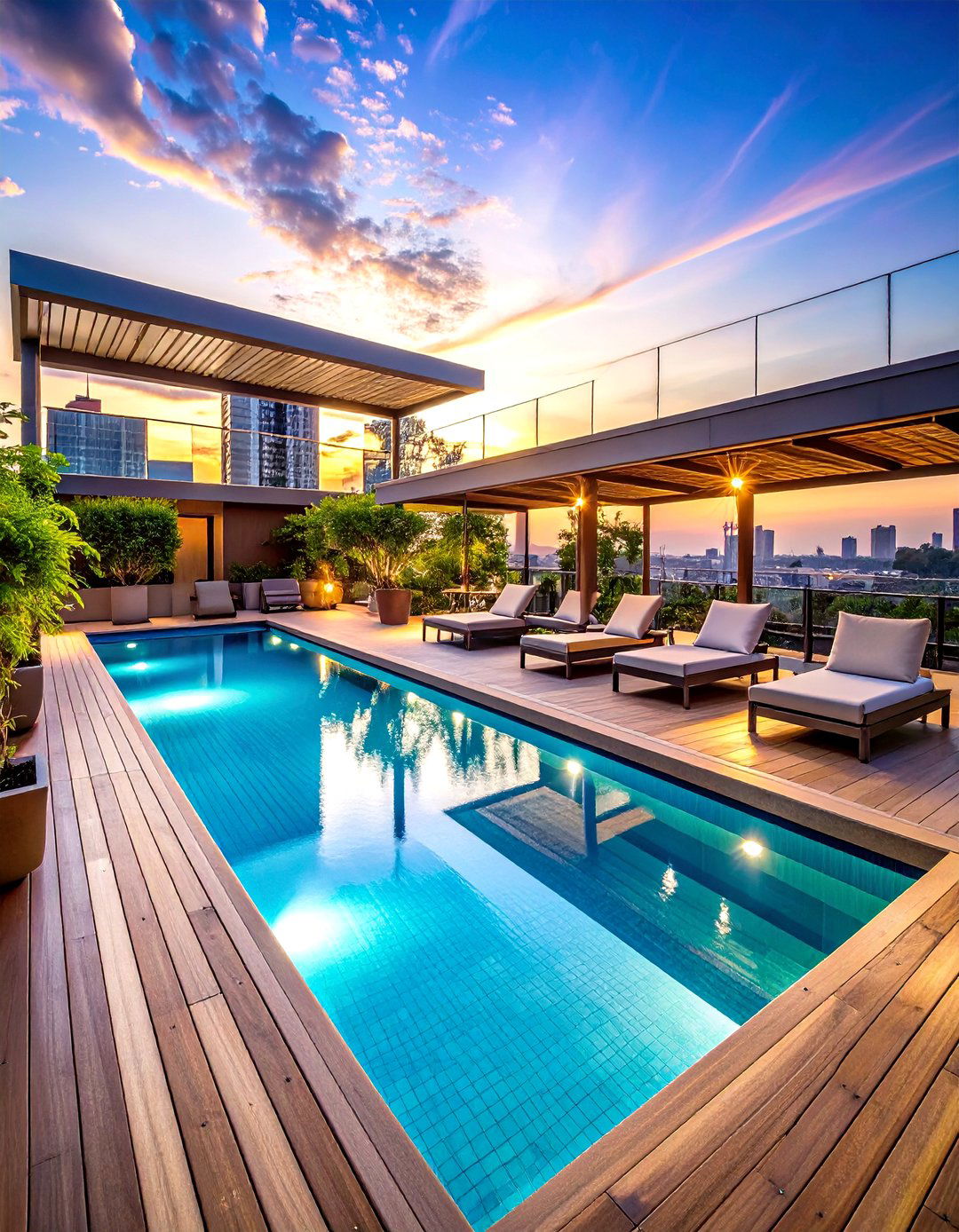 Rooftop Pool Deck Paradise - 24 Residential Rooftop Design Ideas