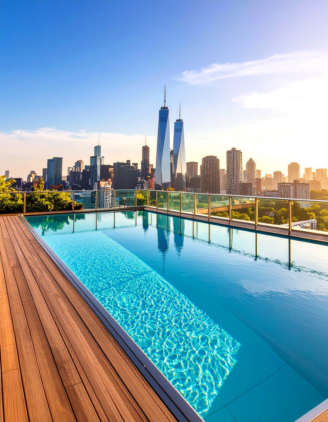 Rooftop Swimming Pool with City Skyline Views - 24 Swimming Pool Ideas