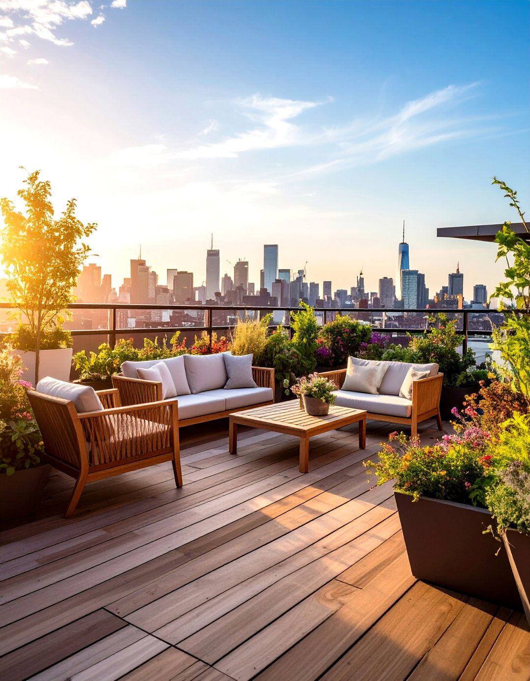 Rooftop Urban Deck Space - 24 Backyard Deck Ideas
