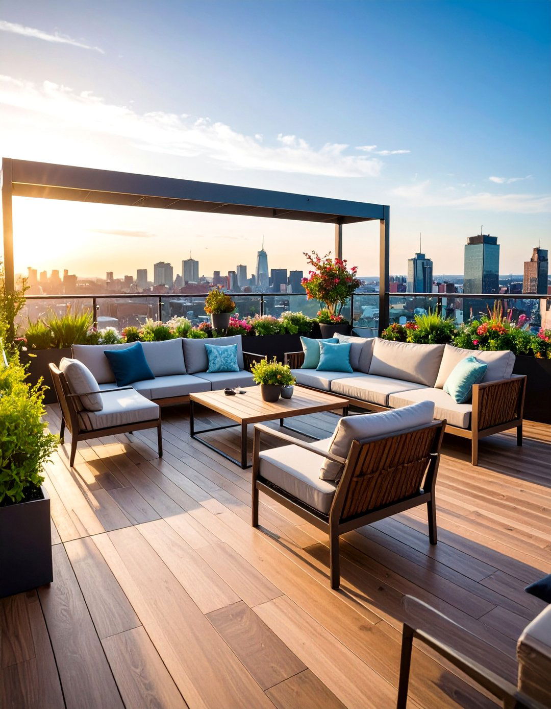 Rooftop Urban Patio with City Views - 24 Backyard Patio Ideas