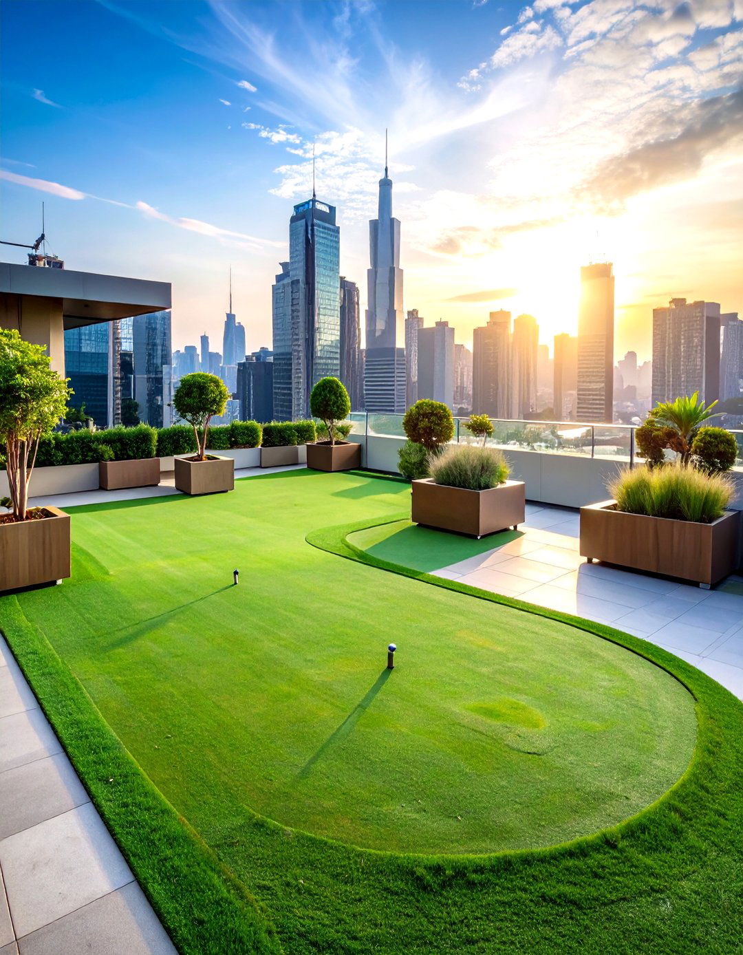 Rooftop Urban Putting Green Installation - 24 Backyard Putting Green Ideas