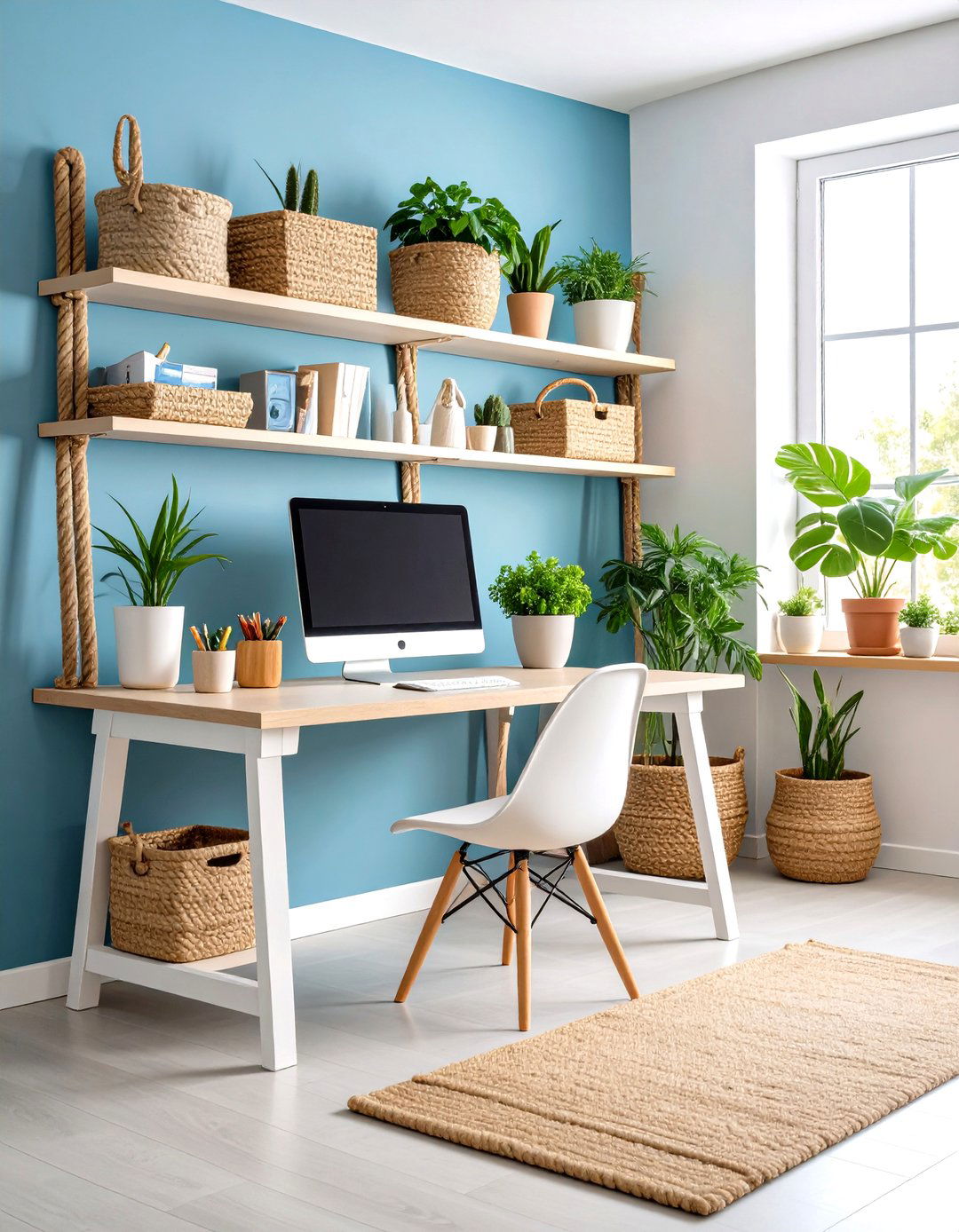 Rope Detail Accessories - 24 Rustic Home Office Ideas