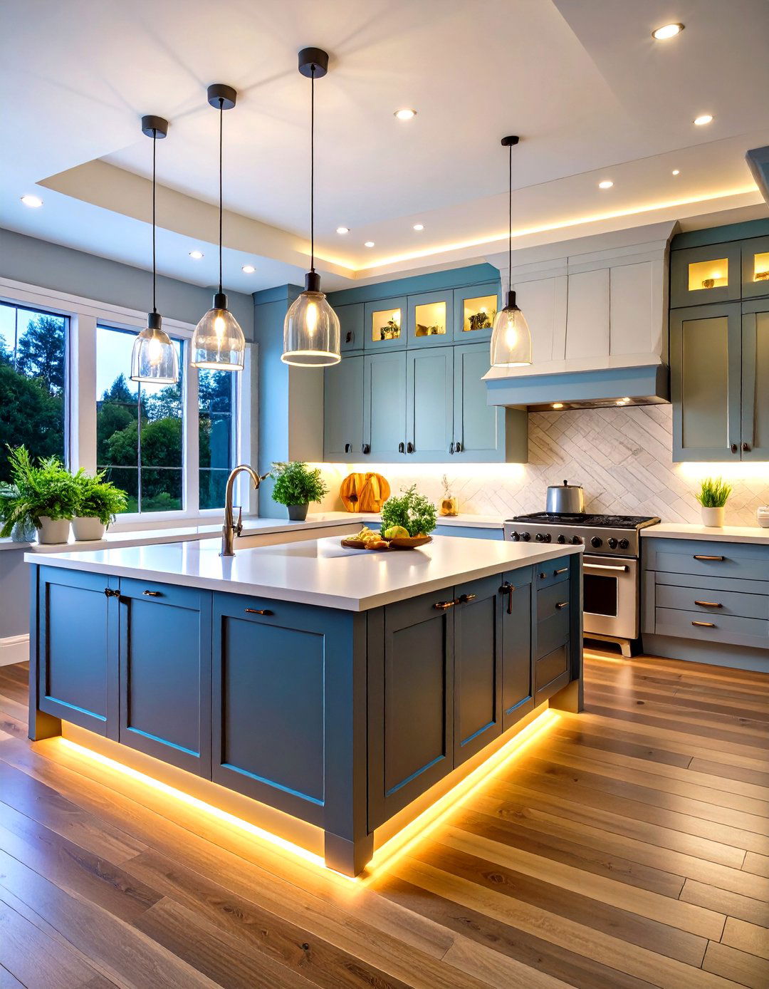 Rope Light Perimeter Lighting - 24 Cabinet Lighting Ideas