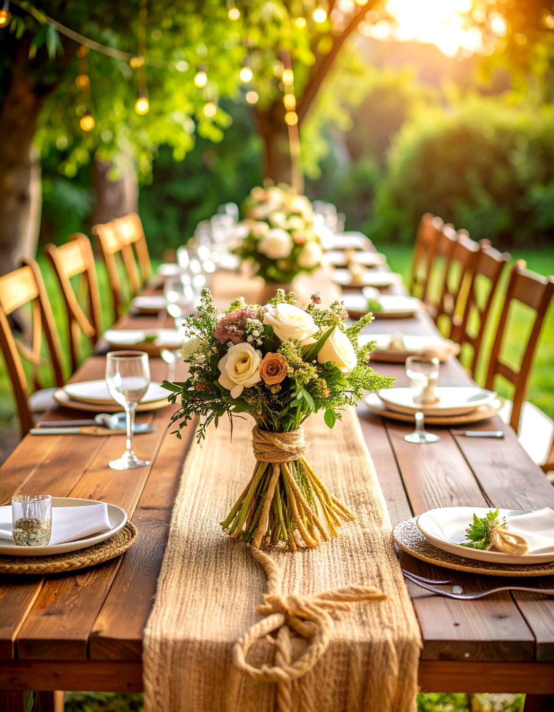 Rope and Burlap Details - 24 Western Wedding Ideas