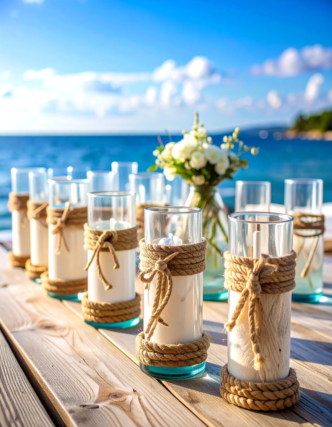 Rope and Nautical Elements - 24 Rustic Wedding Centerpieces