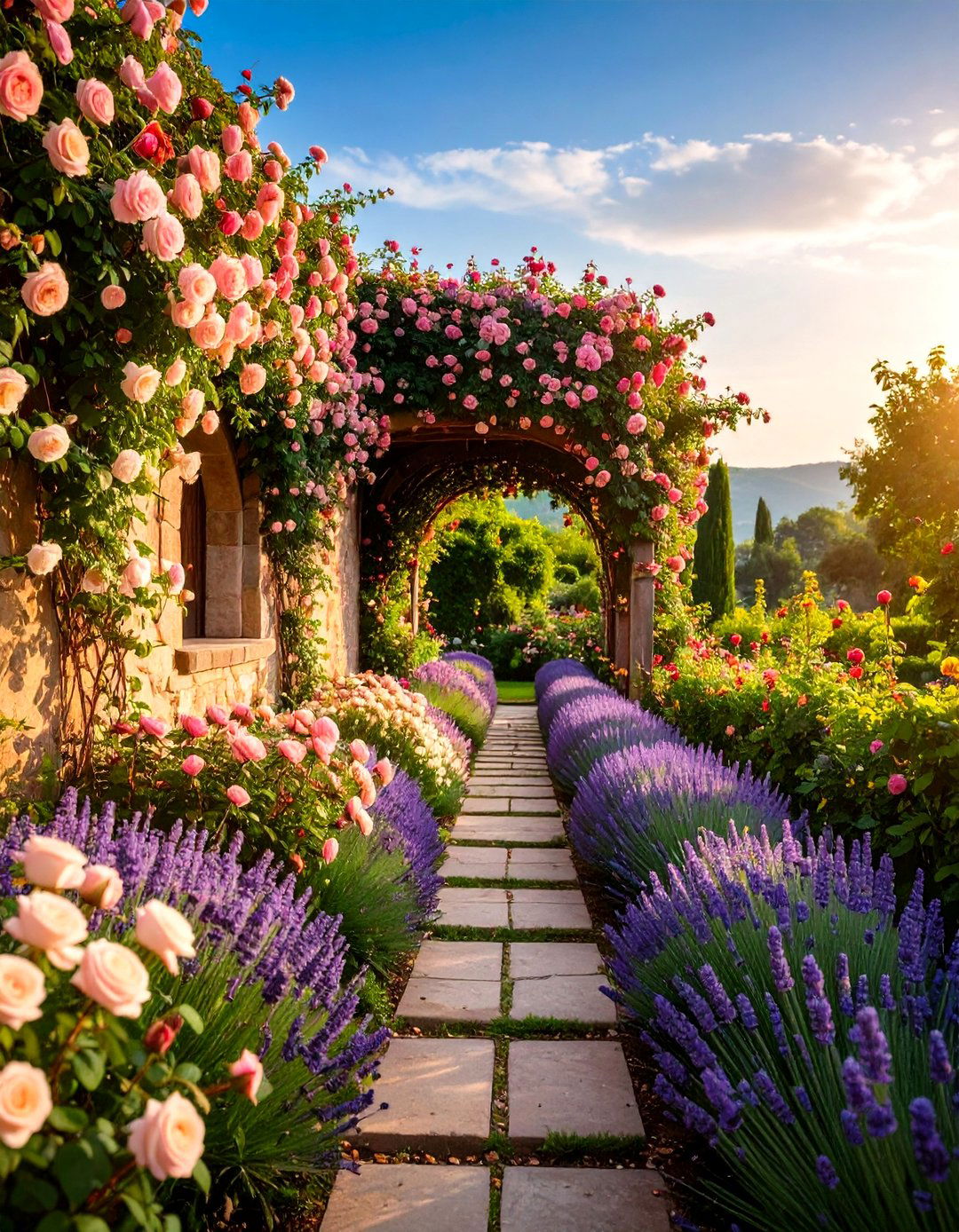 Rose Garden Terraced Display - 24 Tiered Garden Ideas