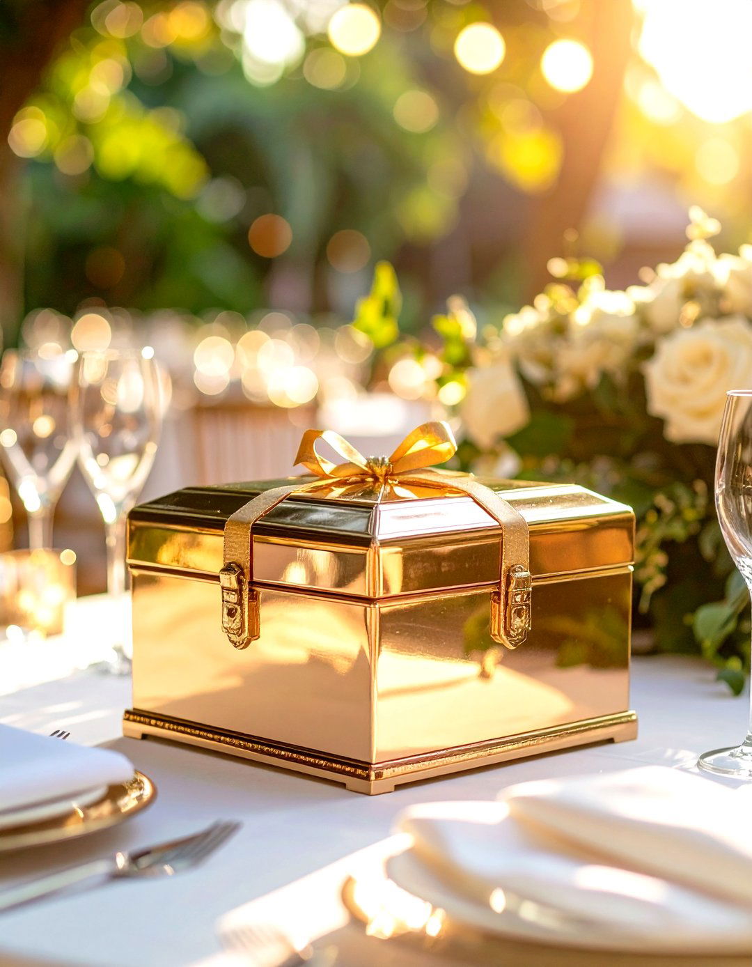 Rose Gold Metallic Luxury Box - 24 Wedding Card Box Ideas
