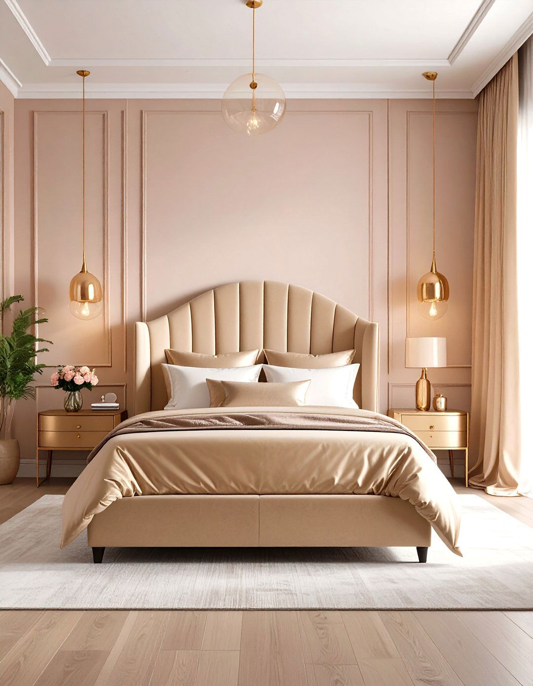 Rose Gold Romantic Retreat - 24 Gold Bedroom Ideas