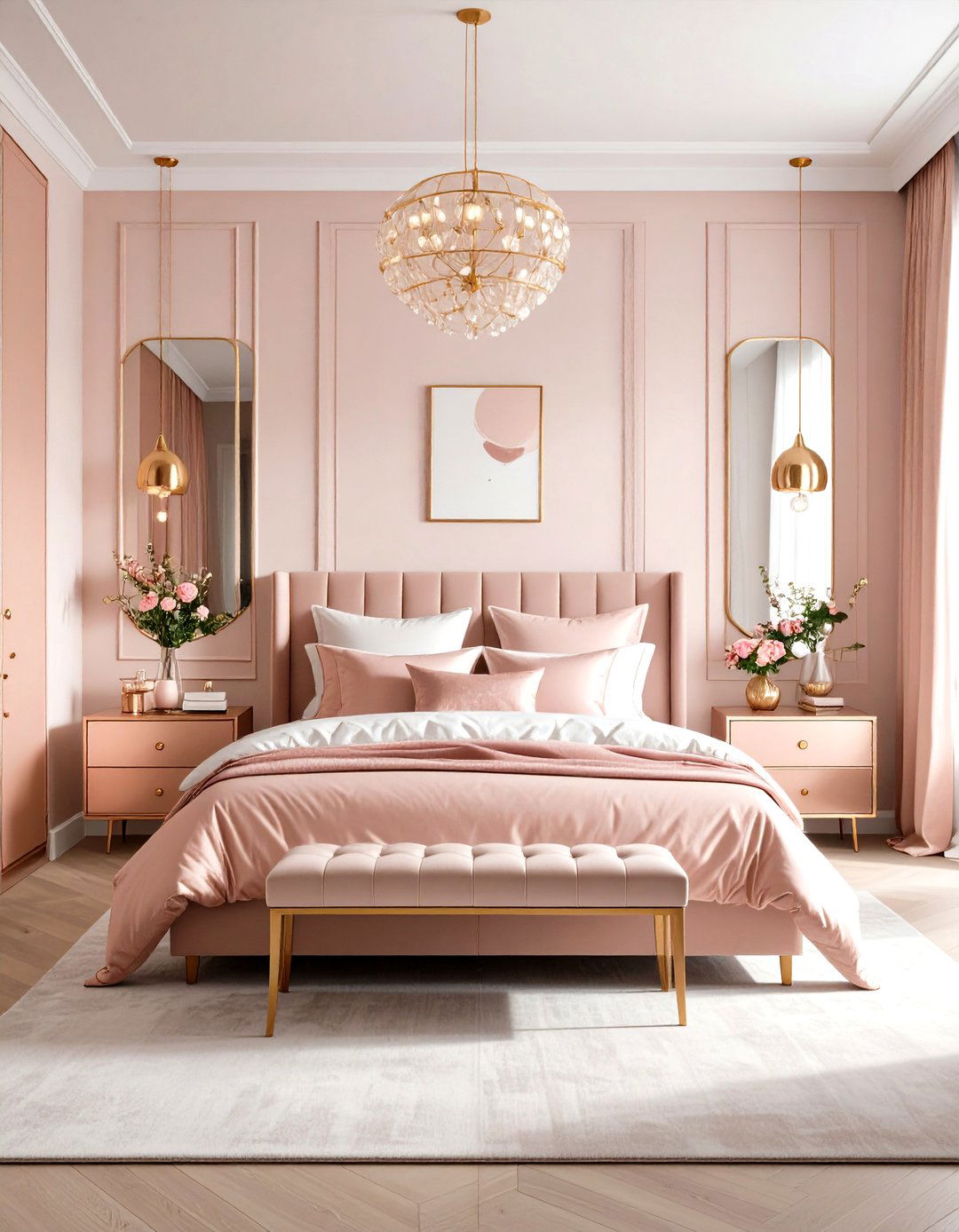 Rose Gold Teen Bedroom with Modern Elements - 24 Rose Gold Bedroom Ideas