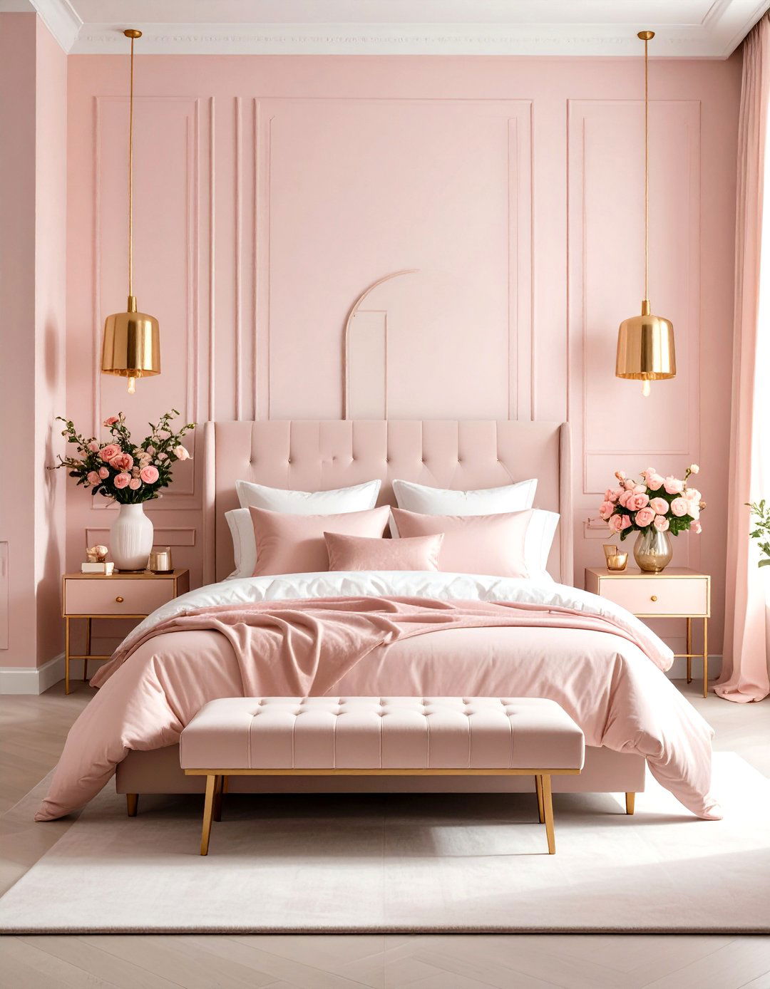 Rose Gold and Blush Pink Feminine Bedroom - 24 Rose Gold Bedroom Ideas