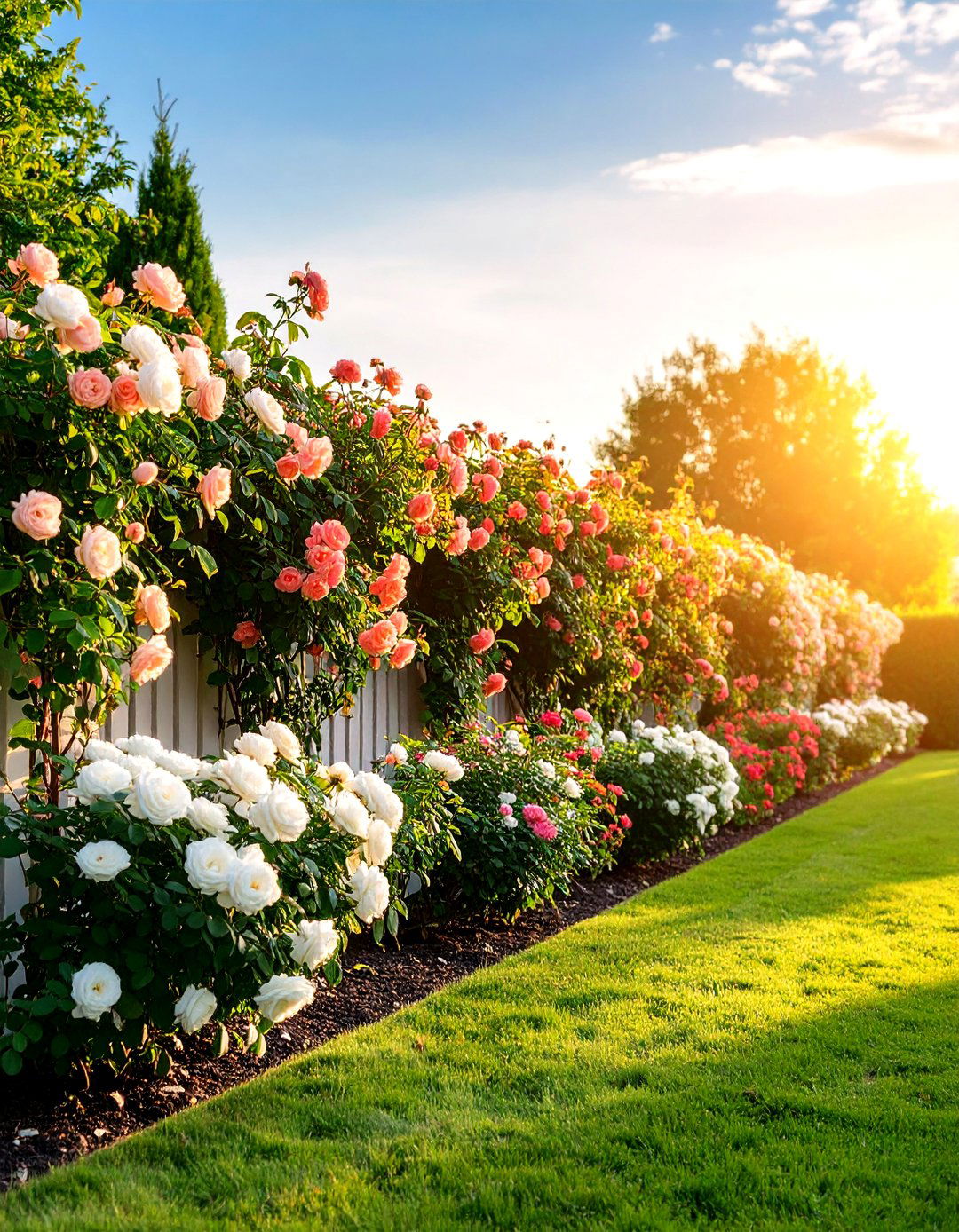 Rose Hedge and Boundary Design - 24 Rose Garden Ideas