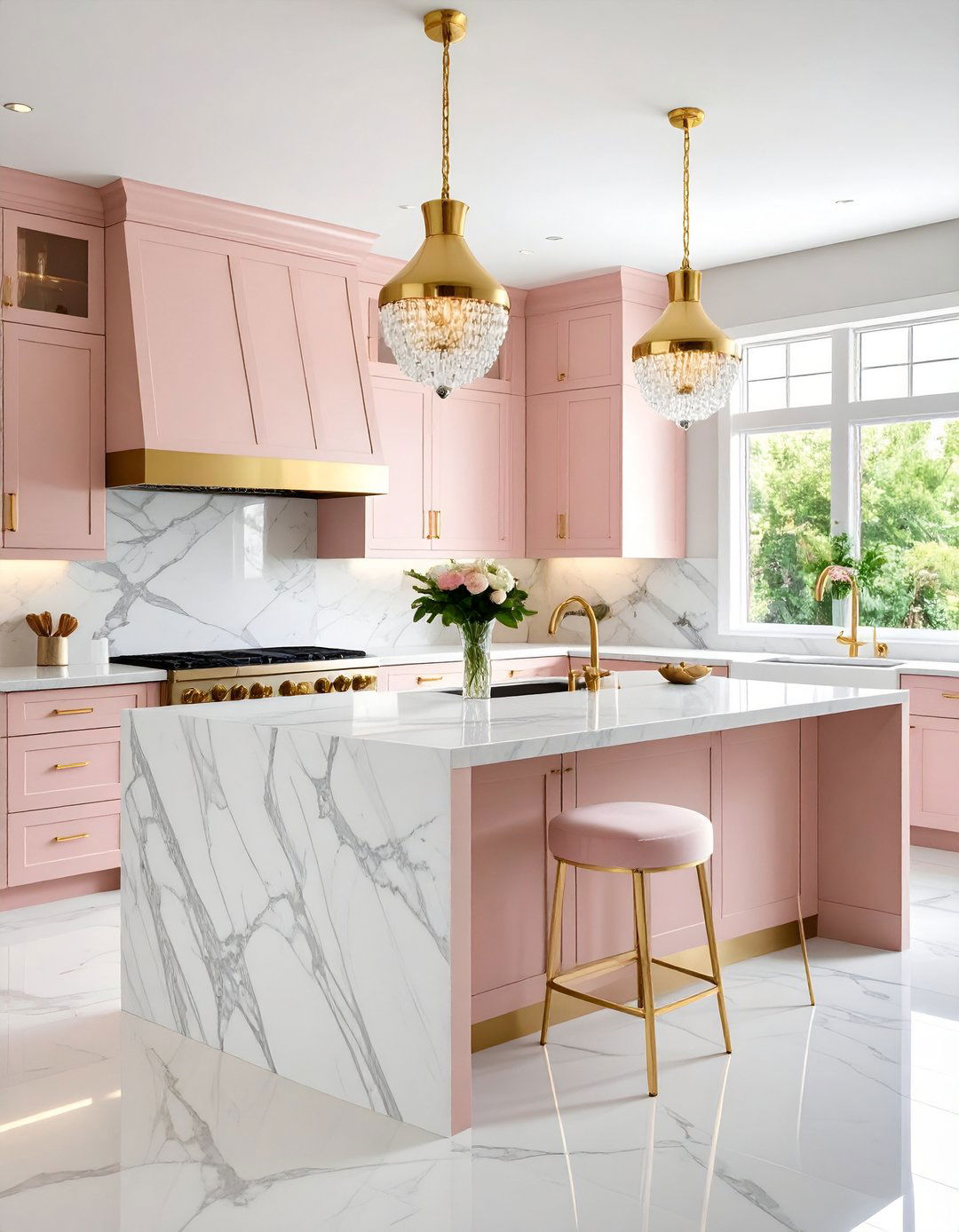 Rose Quartz Luxury Kitchen - 24 Pink Kitchen Ideas