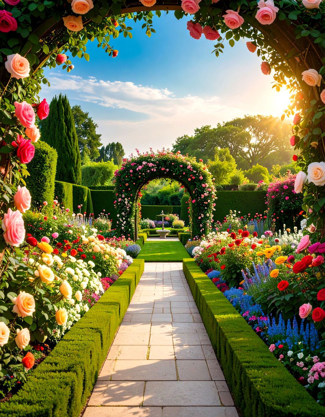 Rose and Perennial Romance Parterre - 24 Parterre Garden Ideas