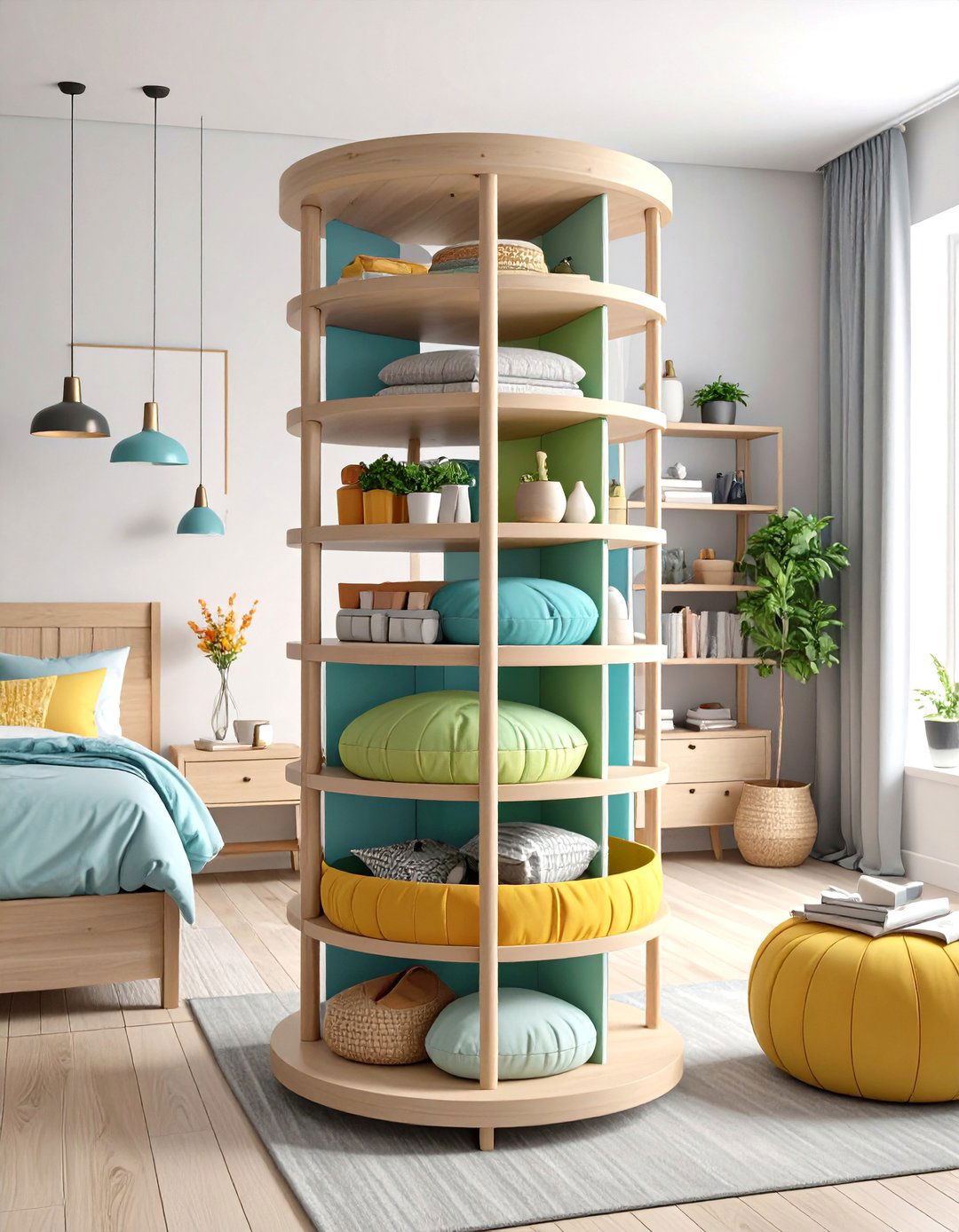 Rotating Carousel Organization System - 24 Makeup Room Ideas