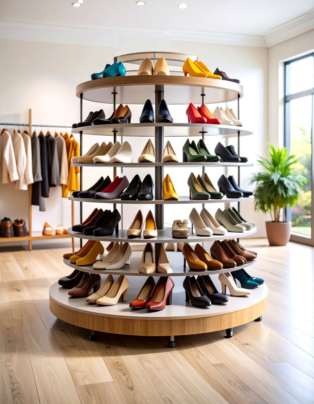 Rotating Shoe Carousel Systems - 24 Entryway Shoe Storage Ideas