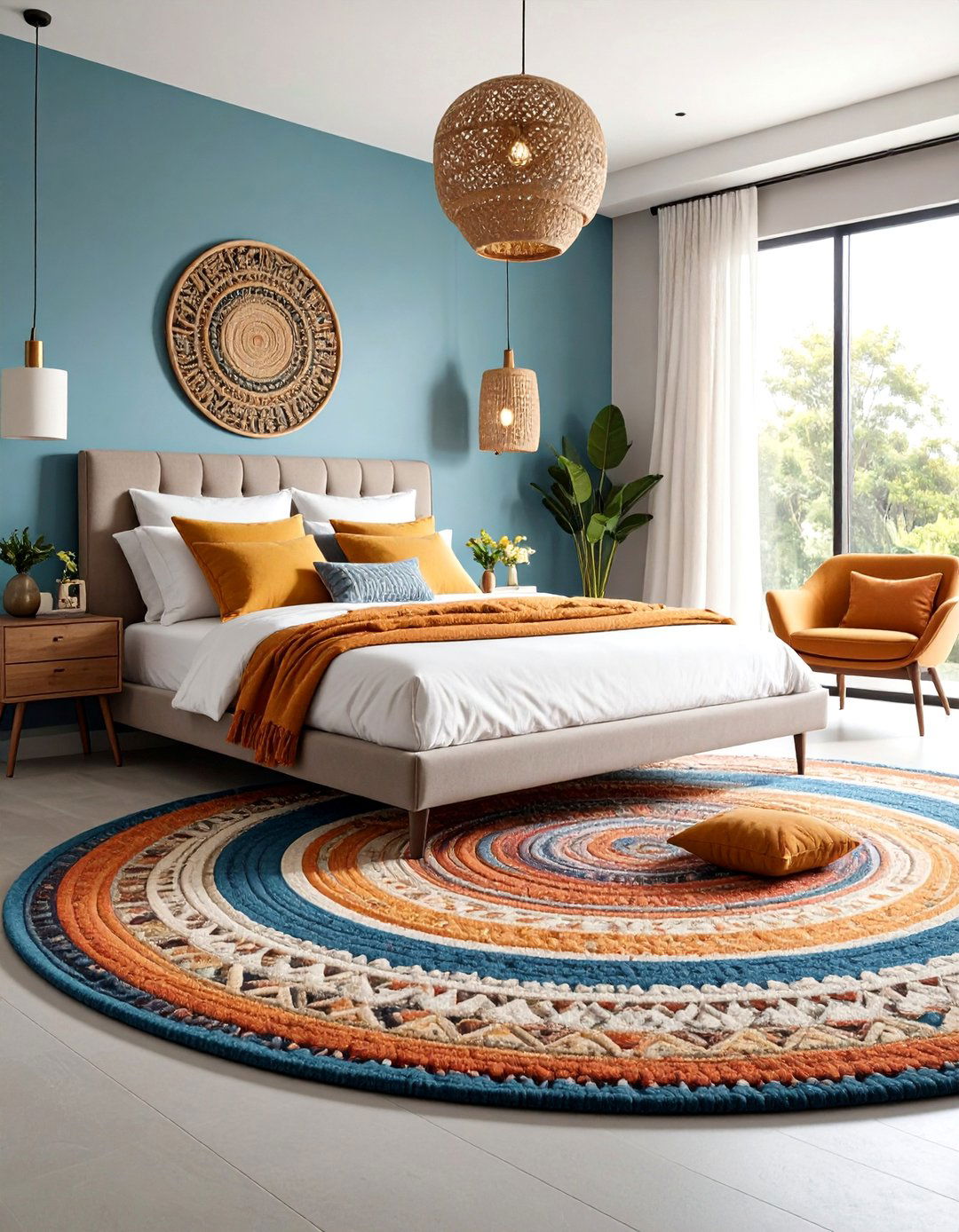 Round Bedroom Rug Placement - 24 bedroom rug ideas