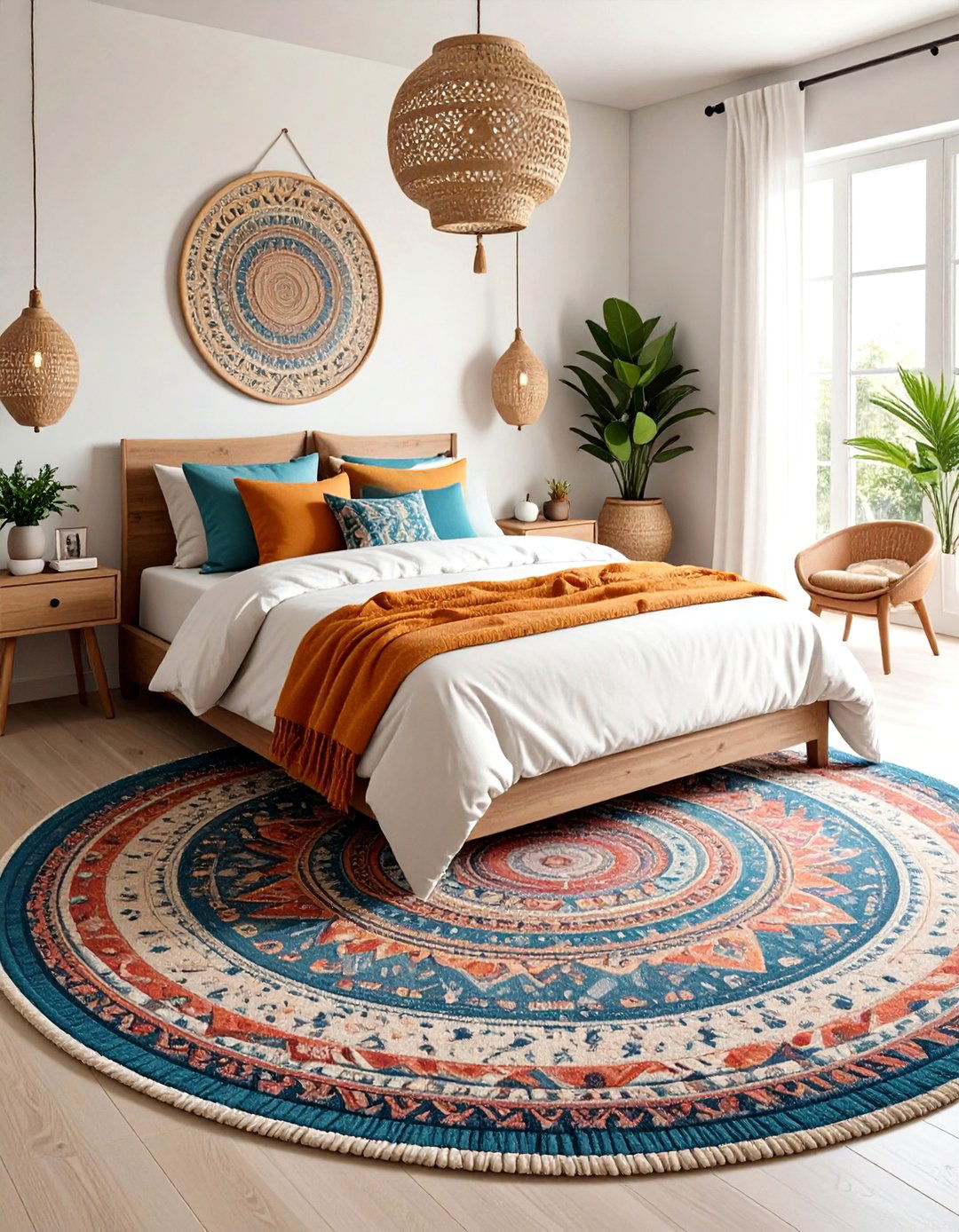 Round Boho Bedroom Softness - 24 Boho Rug Ideas