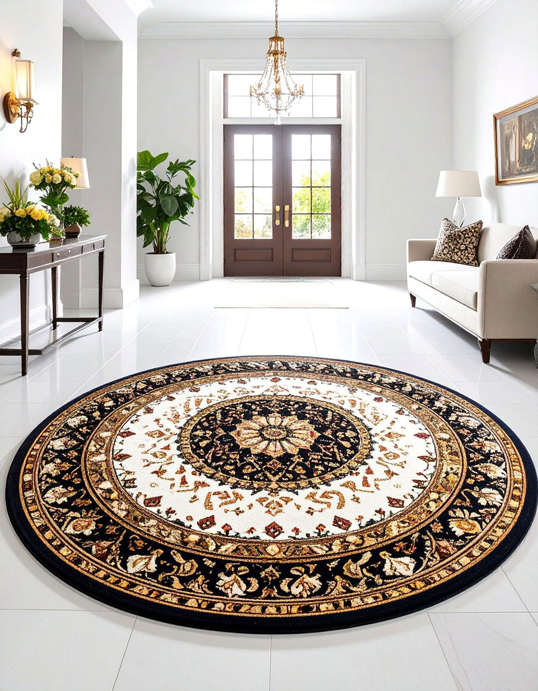 Round Entryway Statement Pieces - 24 Entryway Rug Ideas