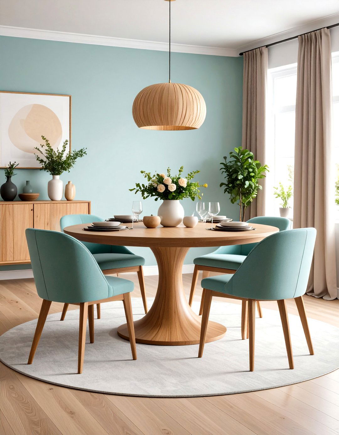 Round Pedestal Table Design - 24 Small Dining Room Ideas