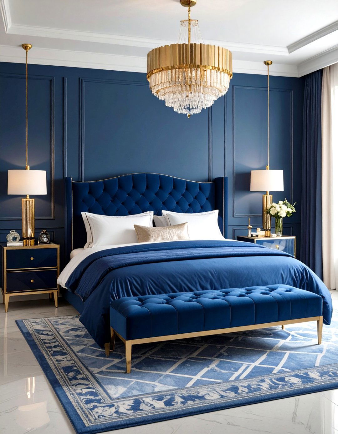 Royal Blue Art Deco Bedroom - 24 Royal Blue Bedroom Ideas