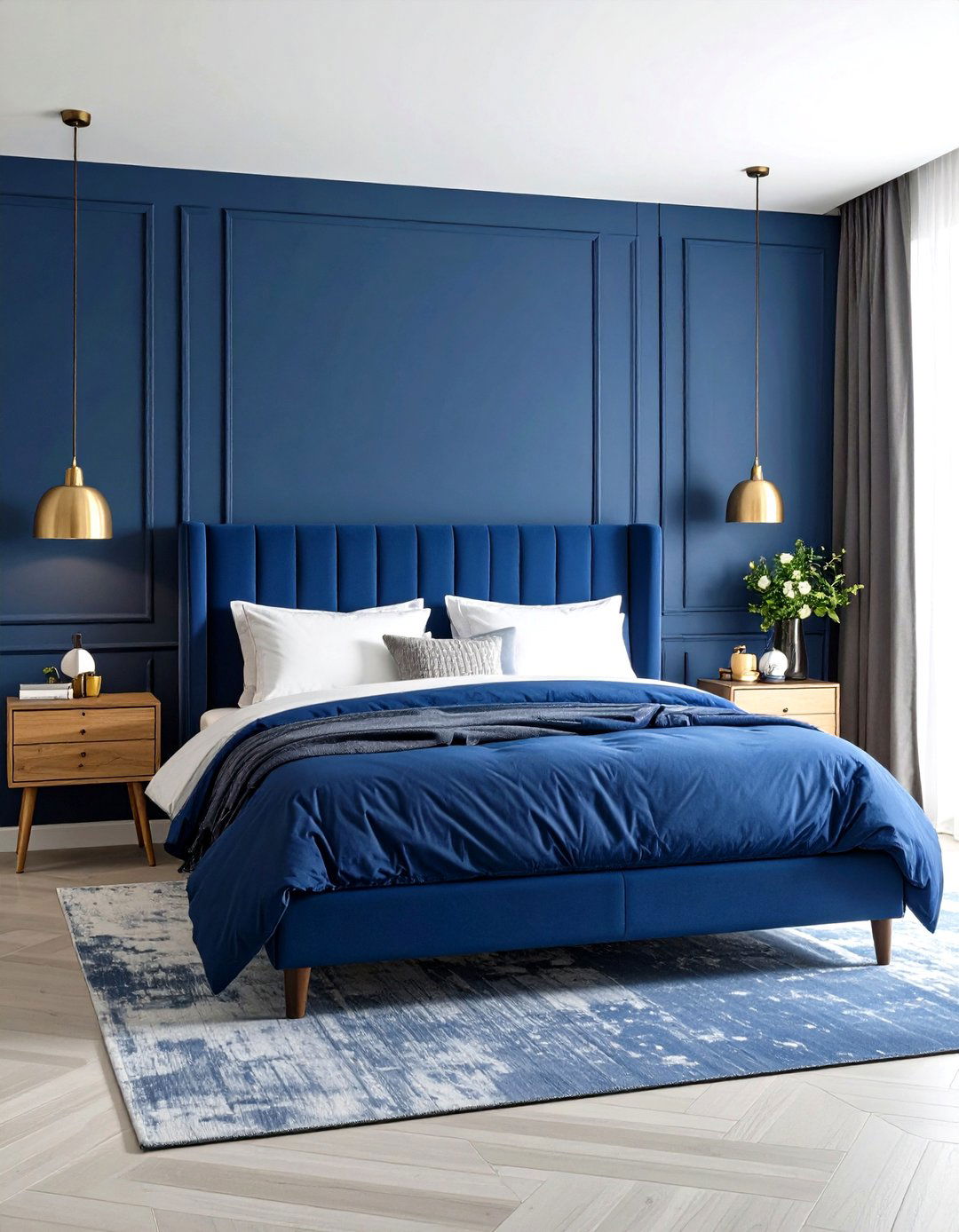 Royal Blue Contemporary Bedroom - 24 Royal Blue Bedroom Ideas