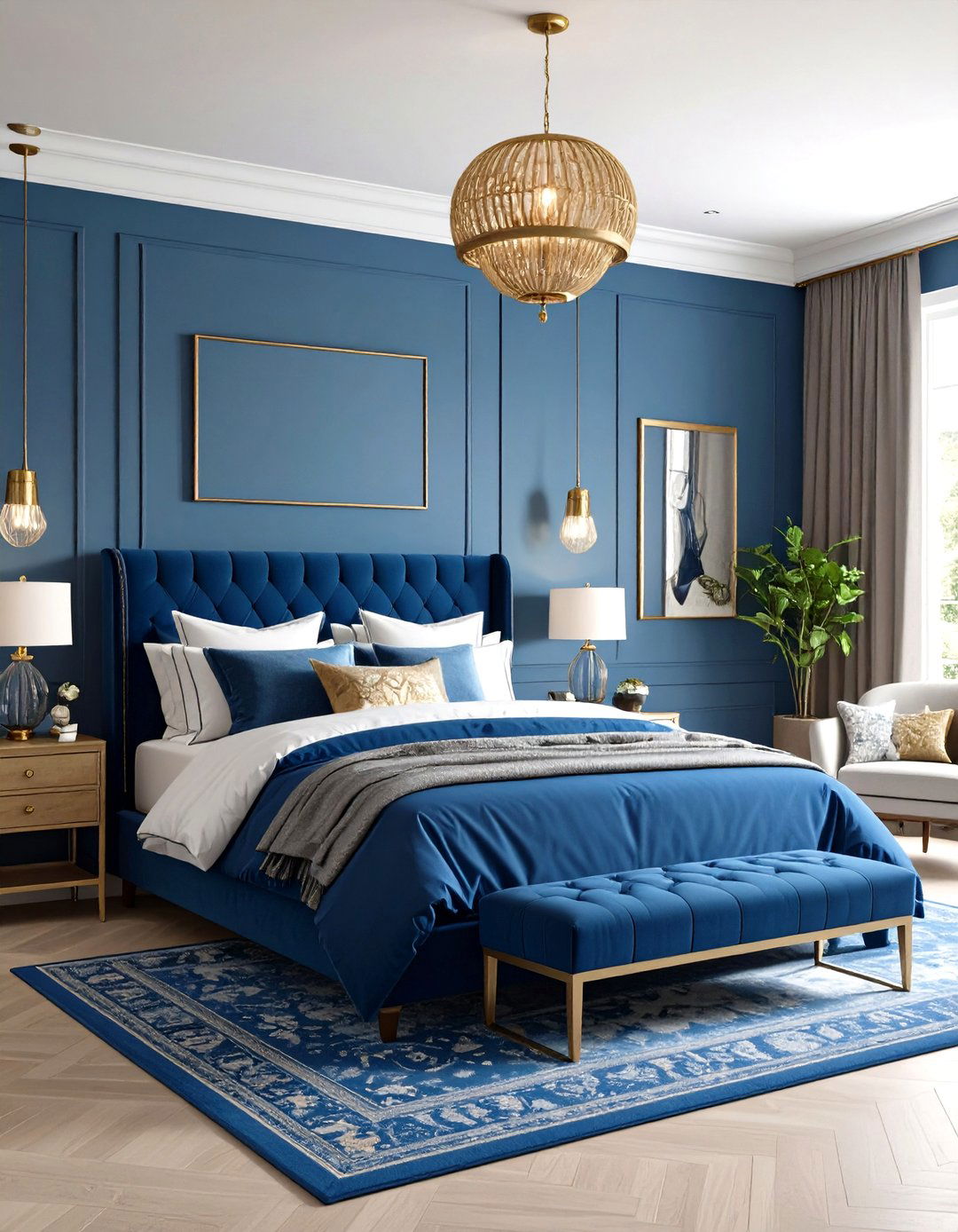 Royal Blue Eclectic Bedroom - 24 Royal Blue Bedroom Ideas