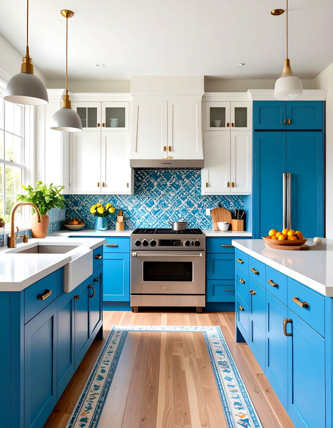 Royal Blue Laminate Retro Kitchen - 24 kitchens with blue countertops