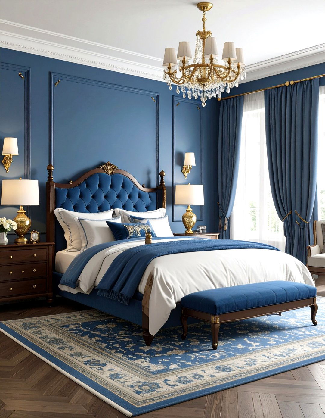Royal Blue Traditional Bedroom - 24 Royal Blue Bedroom Ideas
