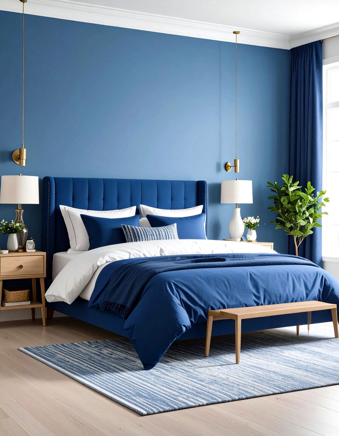 Royal Blue and White Classic Bedroom - 24 Royal Blue Bedroom Ideas