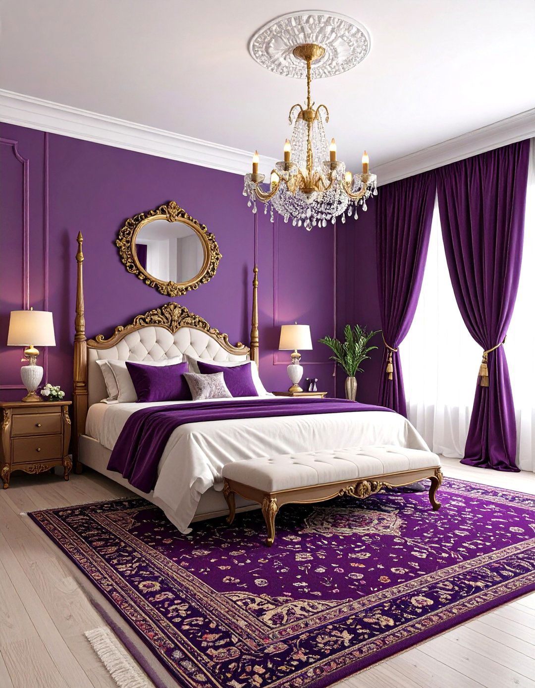 Royal Purple Traditional Bedroom - 24 Purple Bedroom Ideas