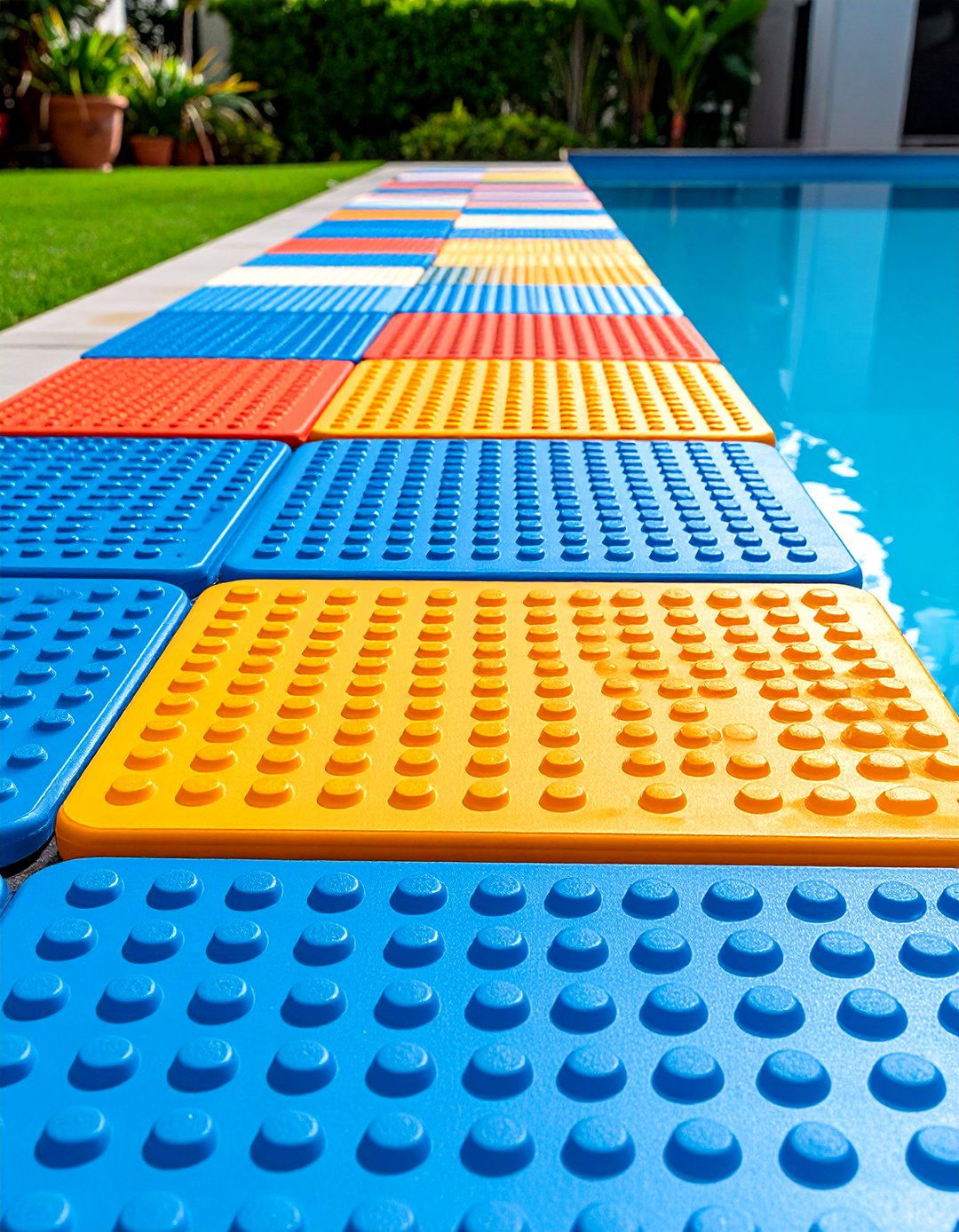 Rubber Safety Mat Walkway - 24 Above Ground Pool Walkway Ideas