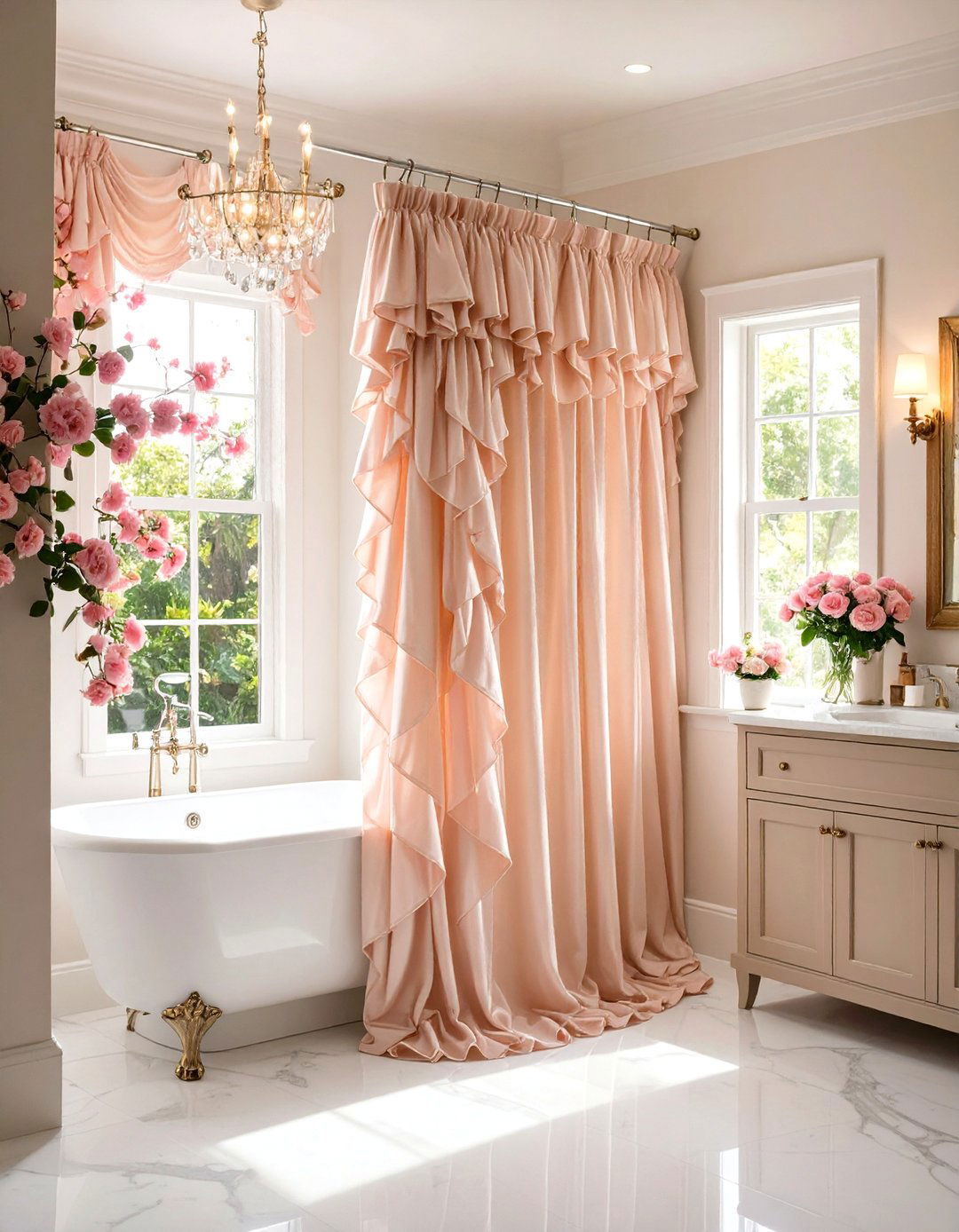 Ruffled Romance Shower Curtains - 24 Shower Curtain Ideas