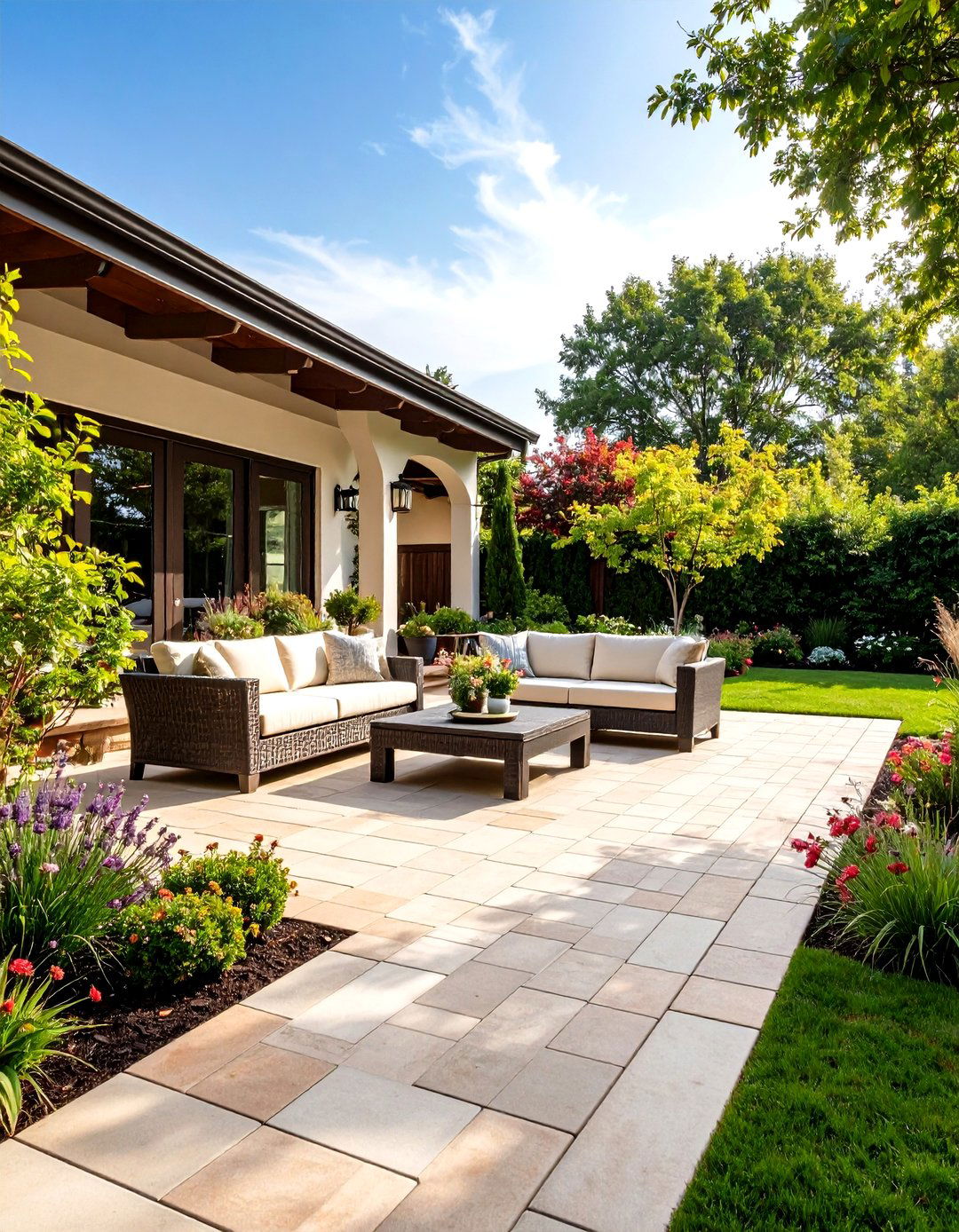 Running Bond Paver Patio with Classic Simplicity - 24 Paver Patio Ideas