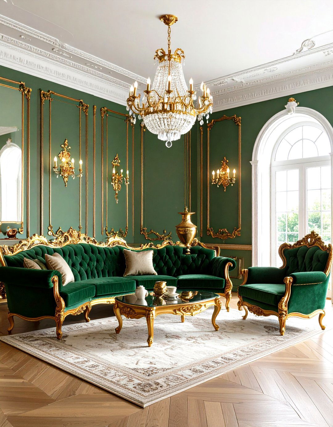 Russian Imperial Emerald Living Room - 24 Royal Living Room Design Ideas