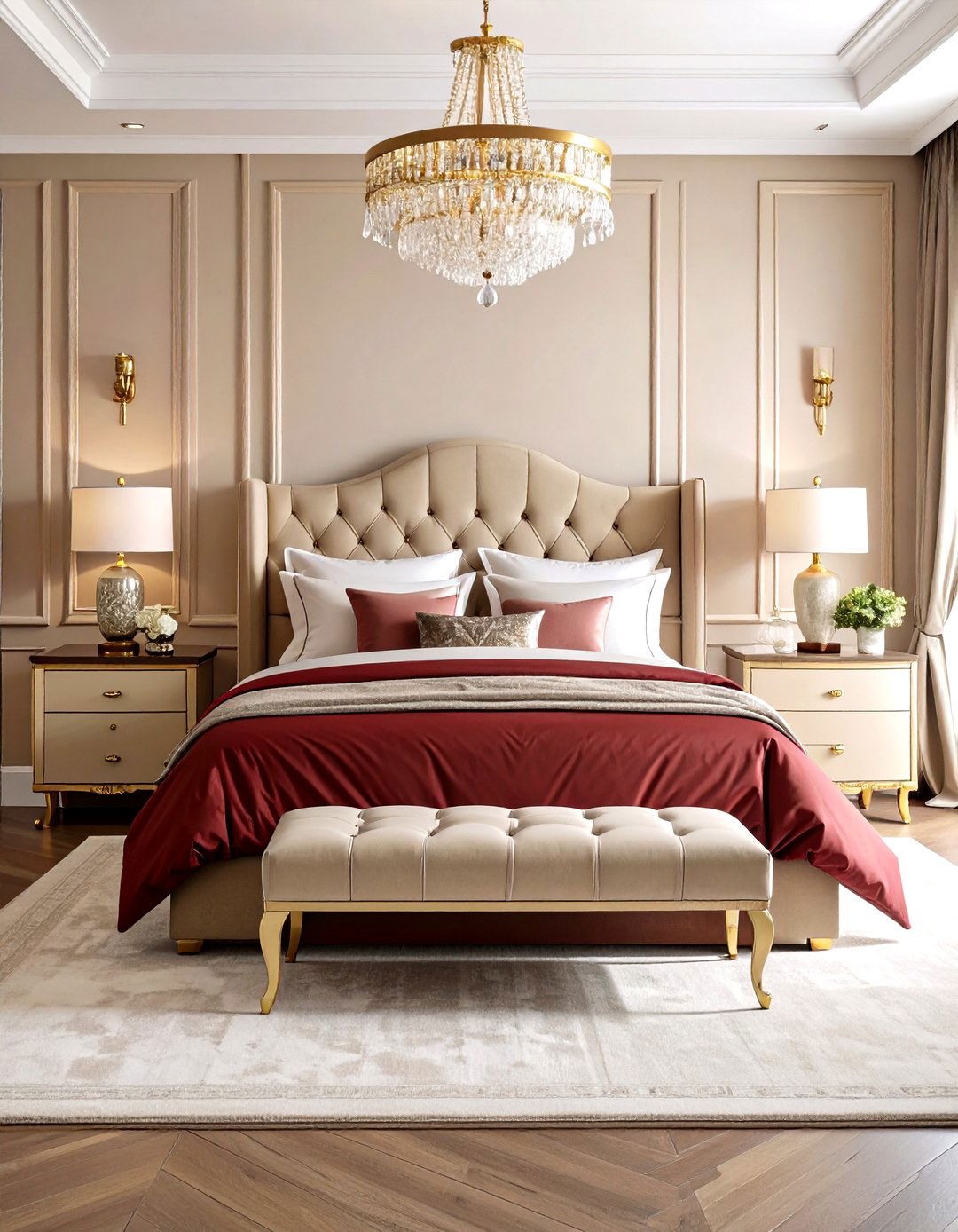 Rust and Cream Elegant Bedroom - 24 Rust Bedroom Ideas